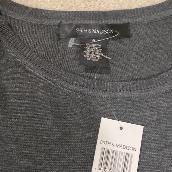 NWT Charcoal gray embellished shoulder sweater - Picture 2 of 4